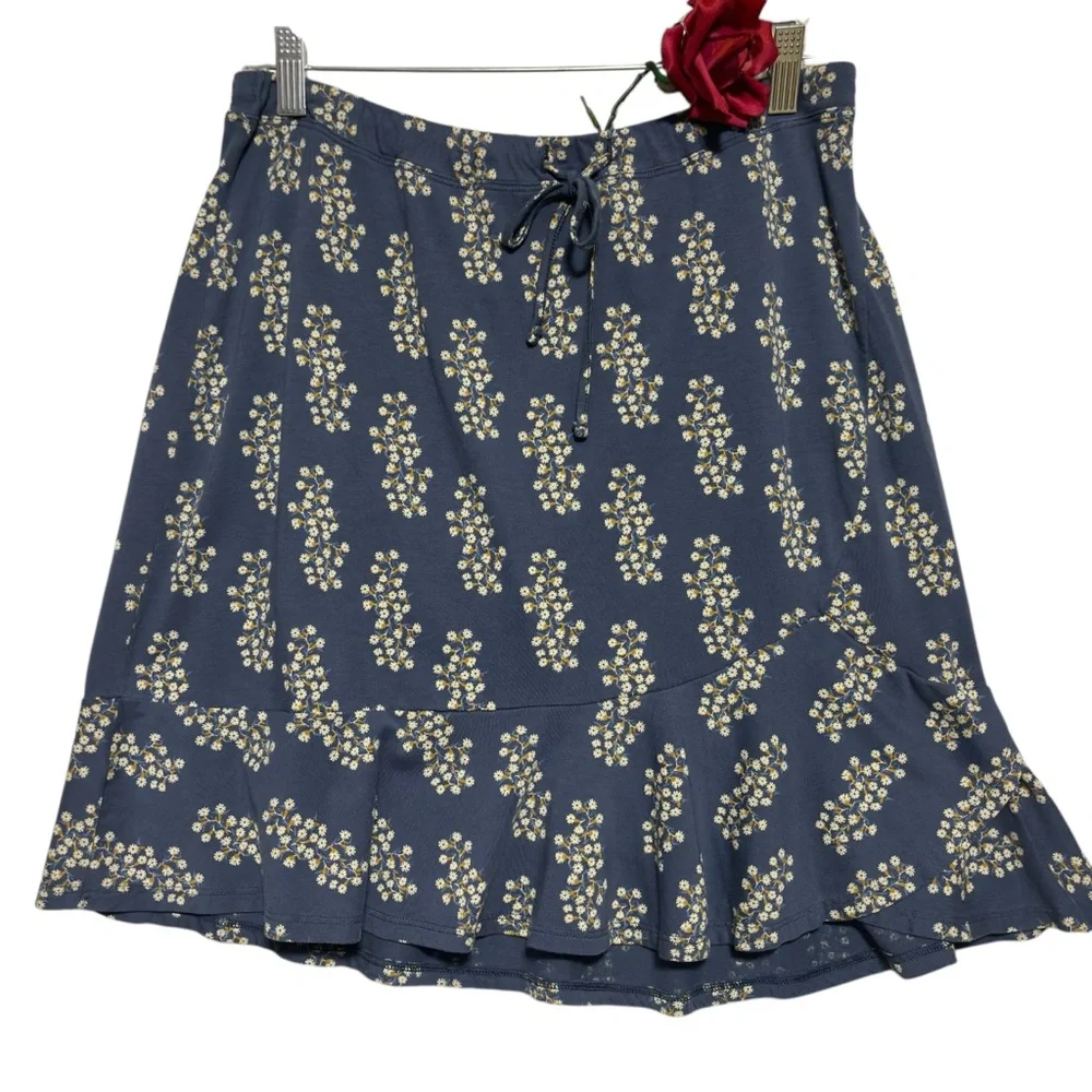 TitlePatagonia Alpine Valley Floral Flounce Skirt Blue 57% Organic Cottagecore